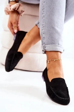 Zamszowe Mokasyny Sergio Leone MK722 Czarne