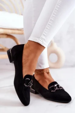 Zamszowe Mokasyny Sergio Leone MK739 Czarne