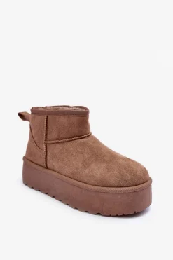 Zamszowe Śniegowce Na Platformie Ciemnobeżowe Corcoran