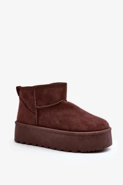 Zamszowe Śniegowce Na Platformie Brązowe Corcoran