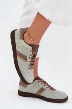 Zamszowe Niskie Sneakersy Damskie Big Star SS274678 HI-POLY SYSTEM Miętowe