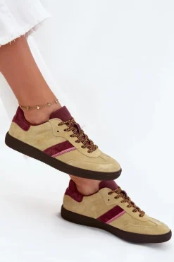 Zamszowe Niskie Sneakersy Damskie Big Star SS274680 HI-POLY SYSTEM Limonkowe