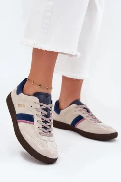 Zamszowe Niskie Sneakersy Damskie Big Star SS274679 HI-POLY SYSTEM Szare