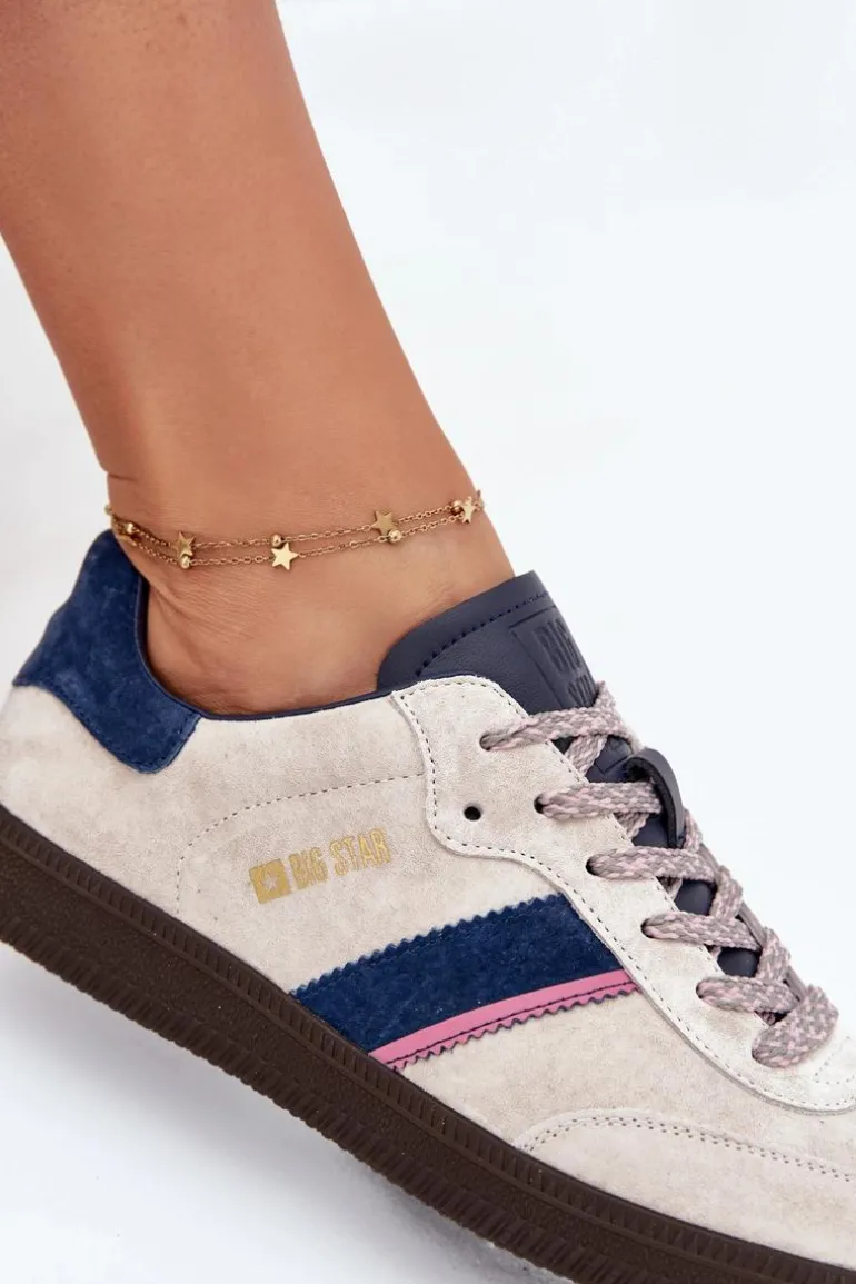 Zamszowe Niskie Sneakersy Damskie Big Star SS274679 HI-POLY SYSTEM Szare