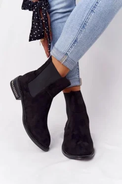 Zamszowe Ocieplane Botki Sztyblety Lu Boo Czarne