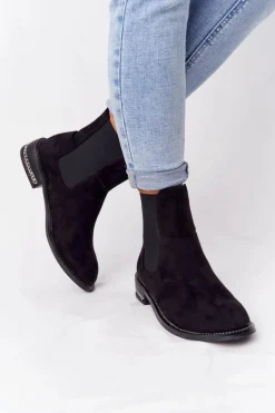 Zamszowe Ocieplane Botki Sztyblety Lu Boo Czarne