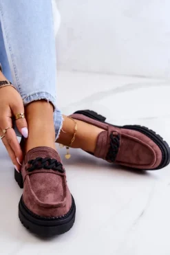 Zamszowe Półbuty Loafery La.Fi Brązowe Sapphira