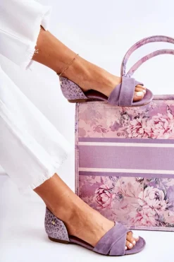 Zamszowe Sandały Maciejka 03615-05 Fioletowe