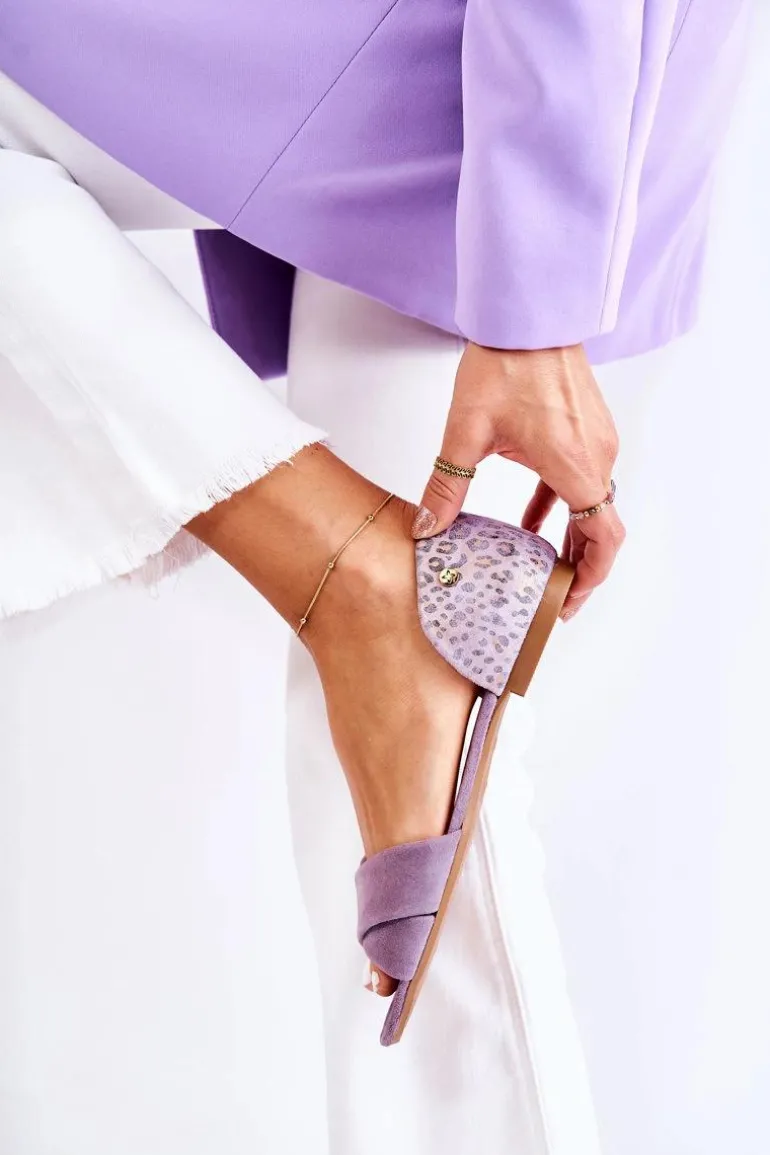 Zamszowe Sandały Maciejka 03615-05 Fioletowe