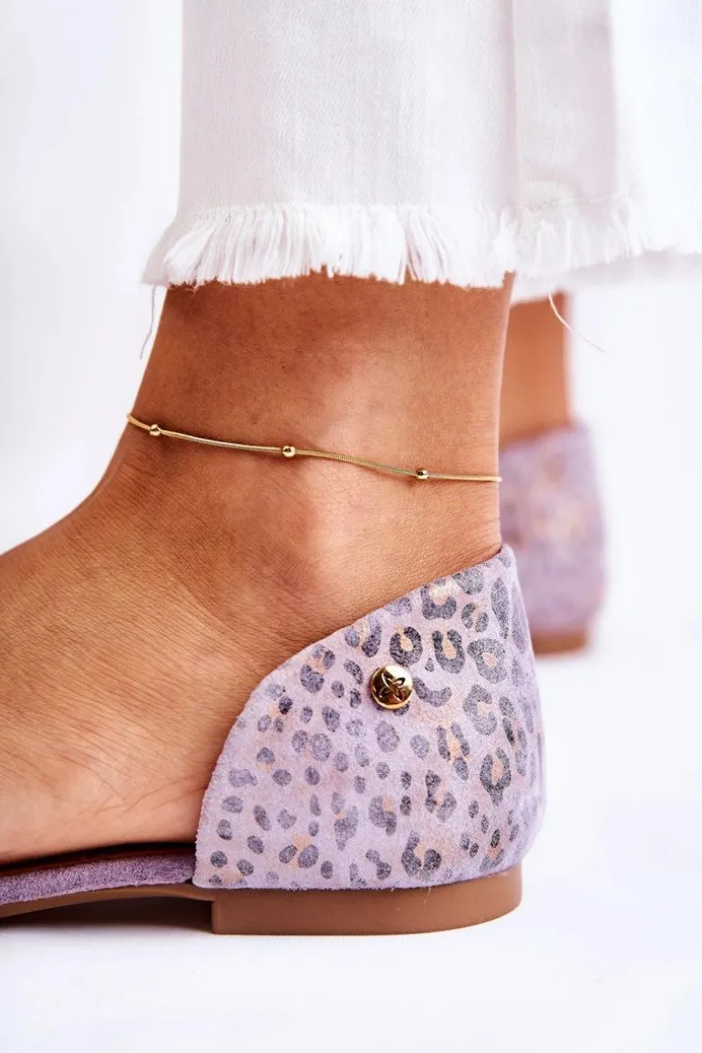 Zamszowe Sandały Maciejka 03615-05 Fioletowe