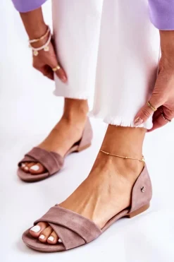 Zamszowe Sandały Maciejka 03615-02 Brązowe