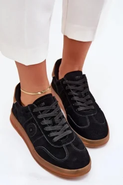 Zamszowe Sneakersy Damskie Big Star RR274851 HI-POLY SYSTEM Czarne