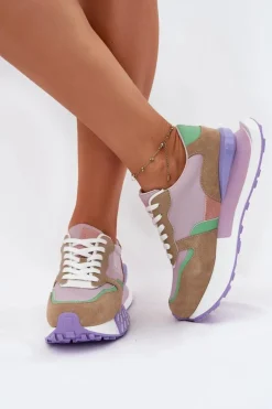 Zamszowe Sneakersy Damskie Na Platformie Big Star RR274815 HI-POLY SYSTEM Różowe