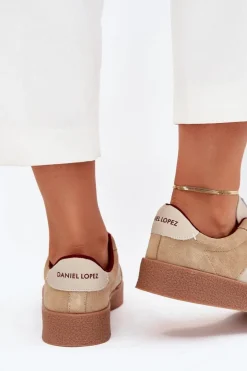 Zamszowe Sneakersy Damskie Daniel Lopez Just Dare SS2D4022 Beżowe