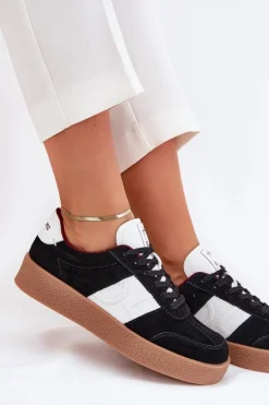 Zamszowe Sneakersy Damskie Daniel Lopez Just Dare SS2D4021 Czarne