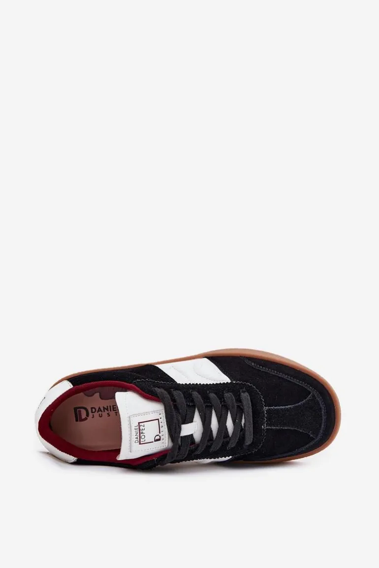 Zamszowe Sneakersy Damskie Daniel Lopez Just Dare SS2D4021 Czarne