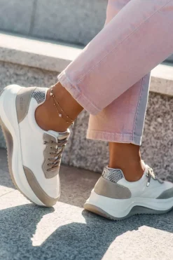 Zamszowe Sneakersy Damskie Na Platformie Big Star RR274A344 HI-POLY SYSTEM Beżowe