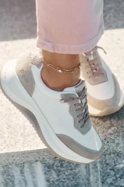 Zamszowe Sneakersy Damskie Na Platformie Big Star RR274A344 HI-POLY SYSTEM Beżowe