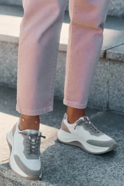 Zamszowe Sneakersy Damskie Na Platformie Big Star RR274A344 HI-POLY SYSTEM Beżowe