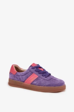 Zamszowe Sneakersy Damskie Vinceza 79576 Fioletowe