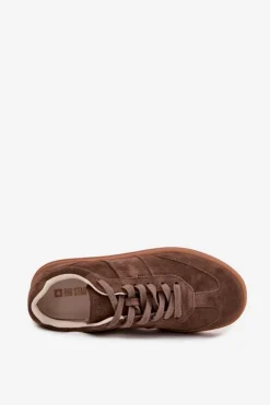 Zamszowe Sneakersy Damskie Big Star SS274676 HI-POLY SYSTEM Brązowe