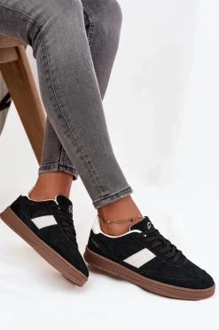 Zamszowe Sneakersy Damskie Vinceza 14029 Czarne