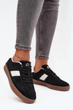 Zamszowe Sneakersy Damskie Vinceza 14029 Czarne