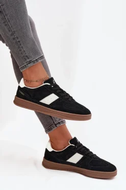 Zamszowe Sneakersy Damskie Vinceza 14029 Czarne