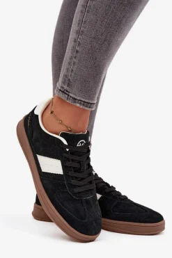 Zamszowe Sneakersy Damskie Vinceza 14029 Czarne