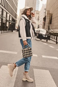 Zamszowe Trapery Botki Ocieplane Beżowe Alden