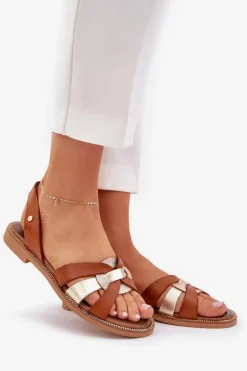 Zazoo 40382 Sandały Damskie Skórzane Brązowe