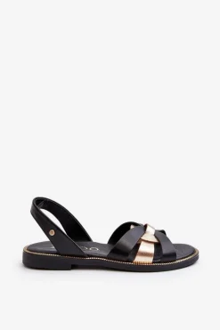 Zazoo 40382 Sandały Damskie Skórzane Czarne