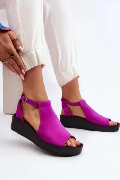 Zazoo 2914 Sandały Damskie Zamszowe Fuksja