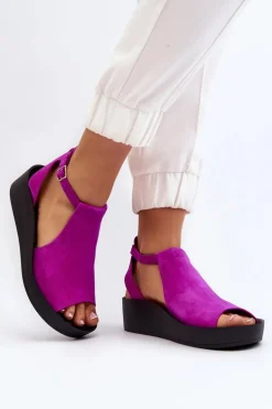 Zazoo 2914 Sandały Damskie Zamszowe Fuksja