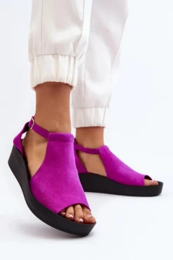 Zazoo 2914 Sandały Damskie Zamszowe Fuksja