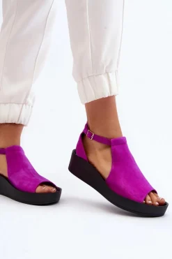 Zazoo 2914 Sandały Damskie Zamszowe Fuksja