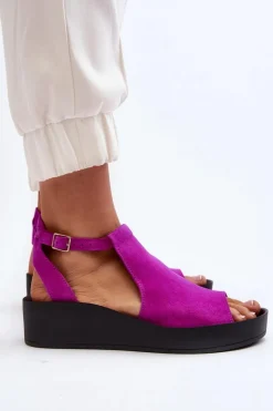 Zazoo 2914 Sandały Damskie Zamszowe Fuksja