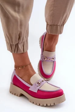 Zazoo 3475 Skórzane Damskie Mokasyny Beżowe