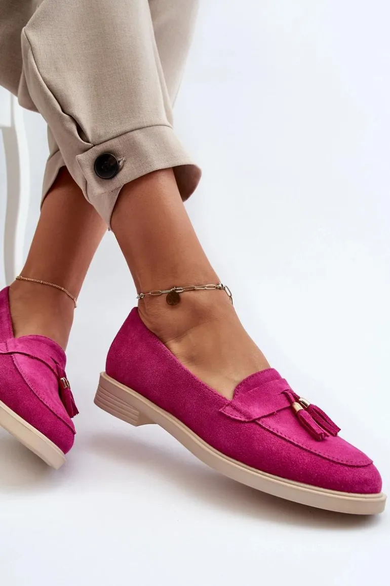 Zazoo 3420 Zamszowe Mokasyny Damskie Na Płaskim Obcasie Fuskja