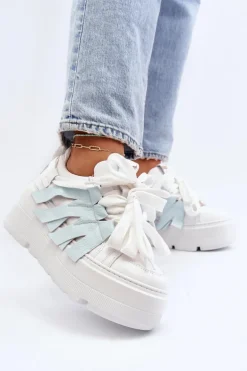 Zazoo 2F-7033 Sneakersy Na Masywnej Platformie Niebieskie