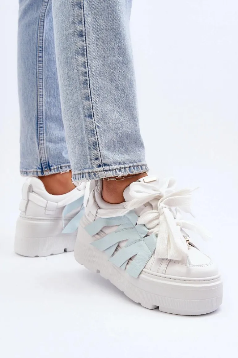 Zazoo 2F-7033 Sneakersy Na Masywnej Platformie Niebieskie