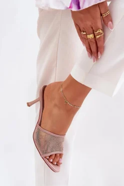 Zdobione Klapki Na Szpilce Szampańskie Ennoriel