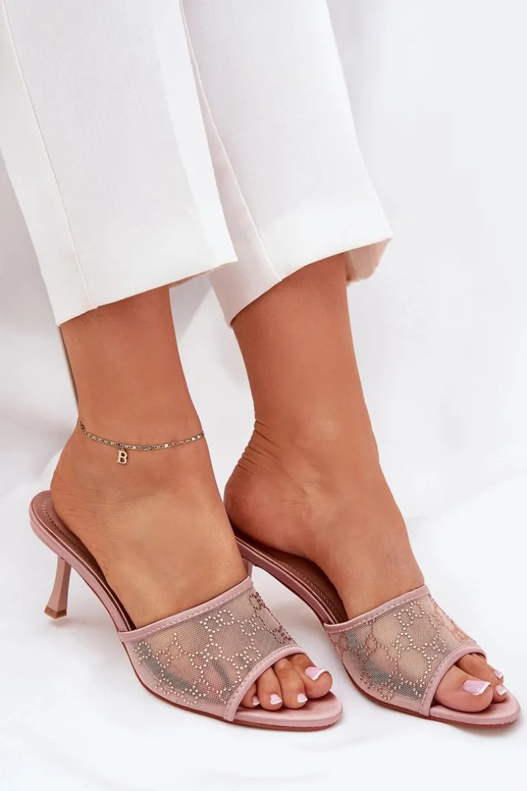 Zdobione Klapki Na Szpilce Szampańskie Ennoriel