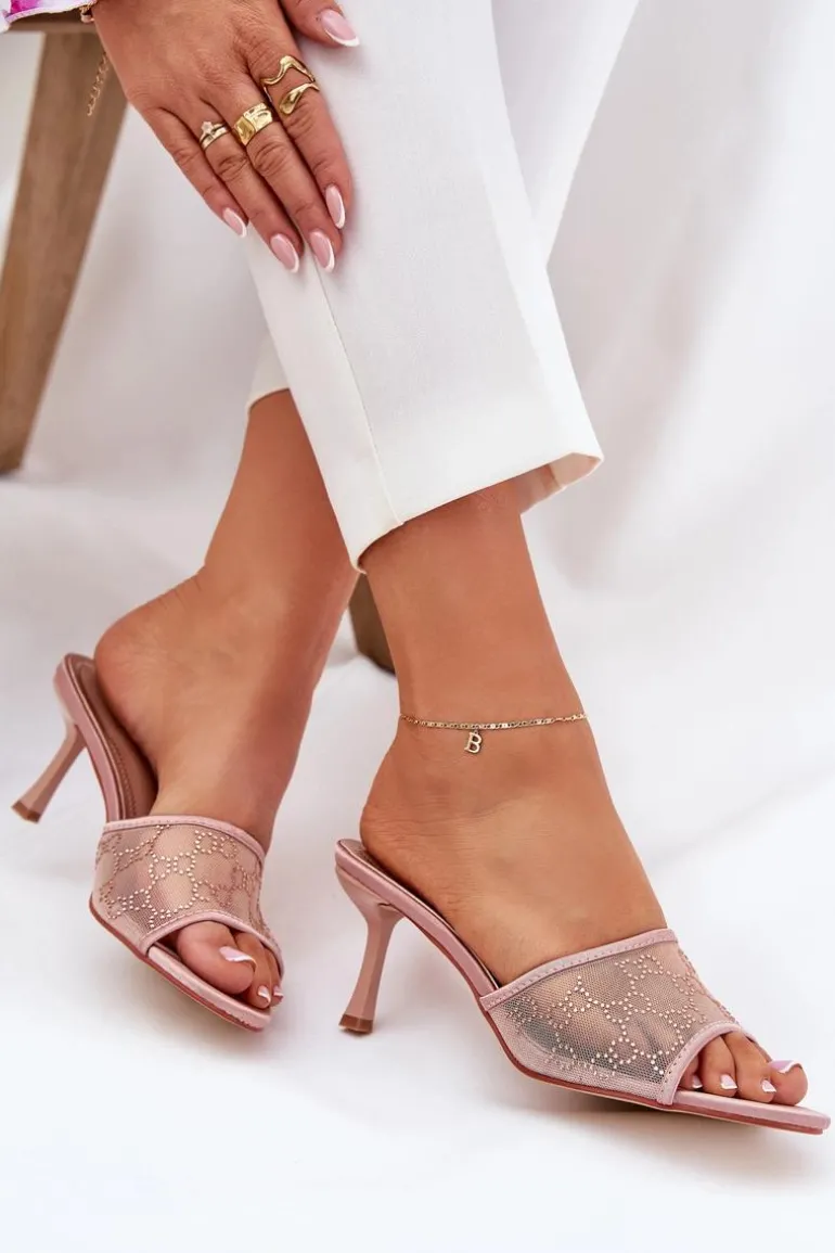 Zdobione Klapki Na Szpilce Szampańskie Ennoriel