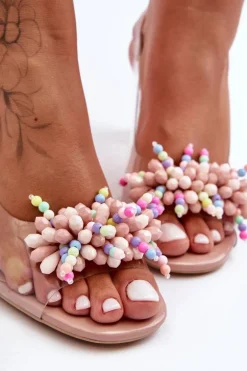 Zdobione Modne Sandały Na Słupku Różowe S.Barski MR1037-23