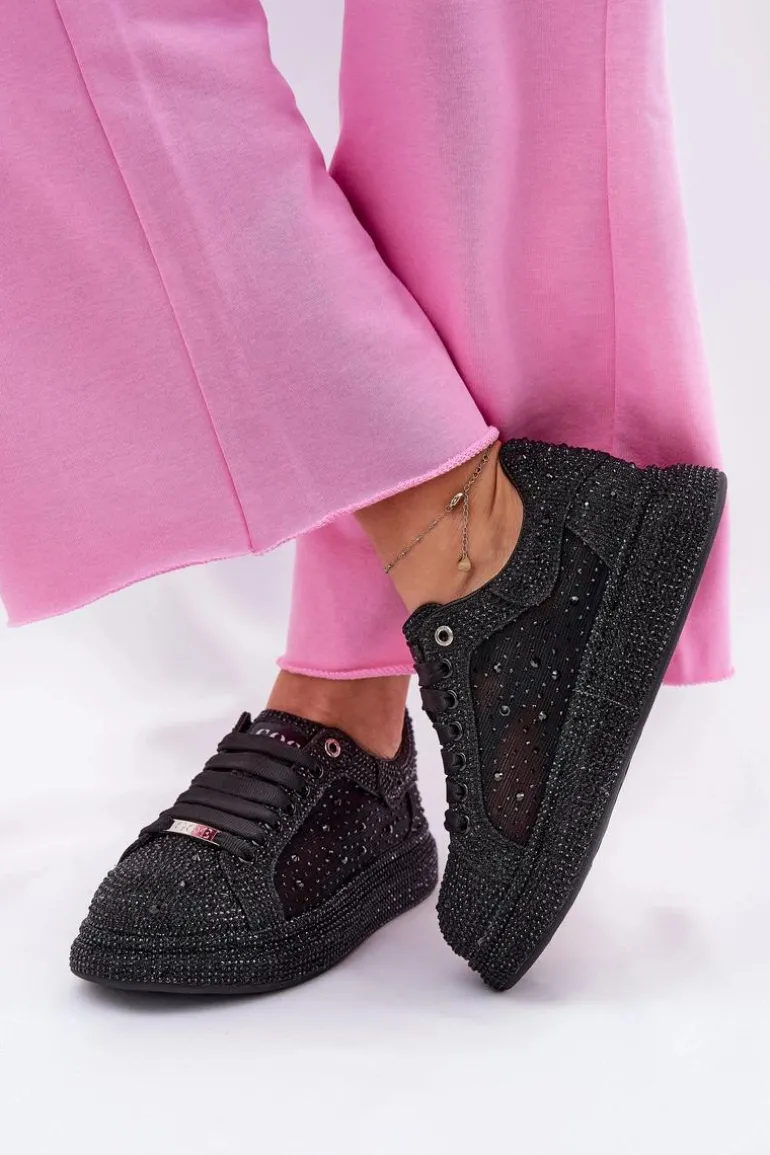 Zdobione Sneakersy Na Platformie GOE NN2N4021 Czarne