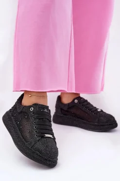 Zdobione Sneakersy Na Platformie GOE NN2N4021 Czarne
