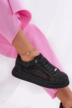 Zdobione Sneakersy Na Platformie GOE NN2N4021 Czarne