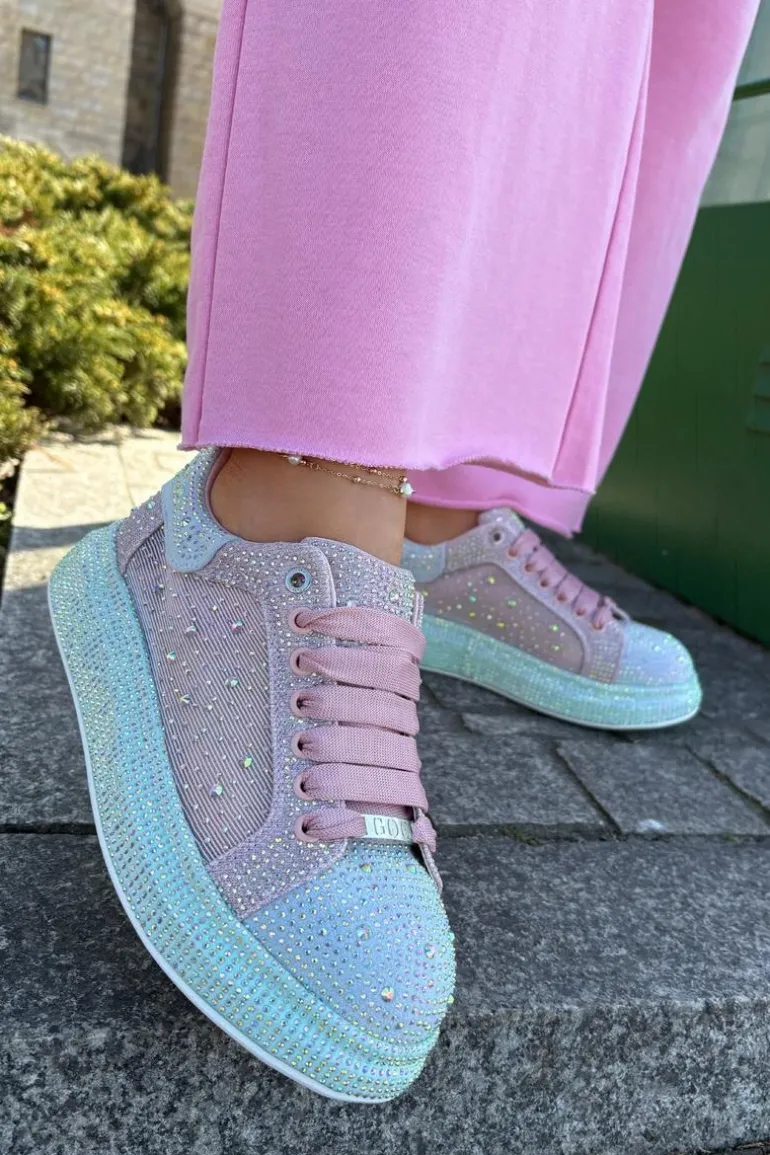 Zdobione Sneakersy Na Platformie GOE RR2N4009 Multikolor