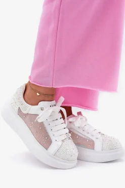 Zdobione Sneakersy Na Platformie GOE RR2N4003 Białe